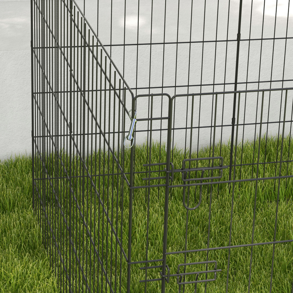 PawHut 8-Panel DIY Dog Pen with Door for Indoor/Outdoor Use, 91cm High