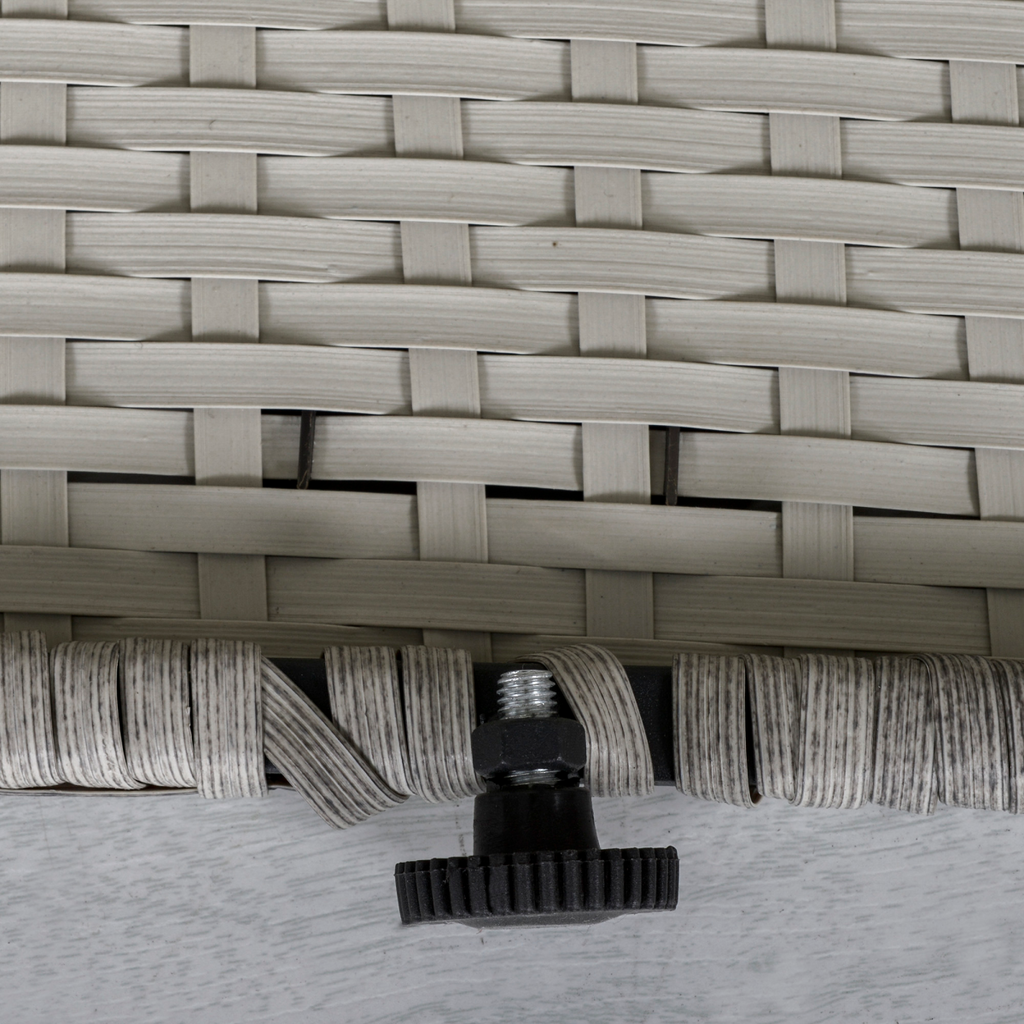 6 PCS Outdoor Rattan Sofa Furniture Sets with Footstool Cushions Grey Outsunny