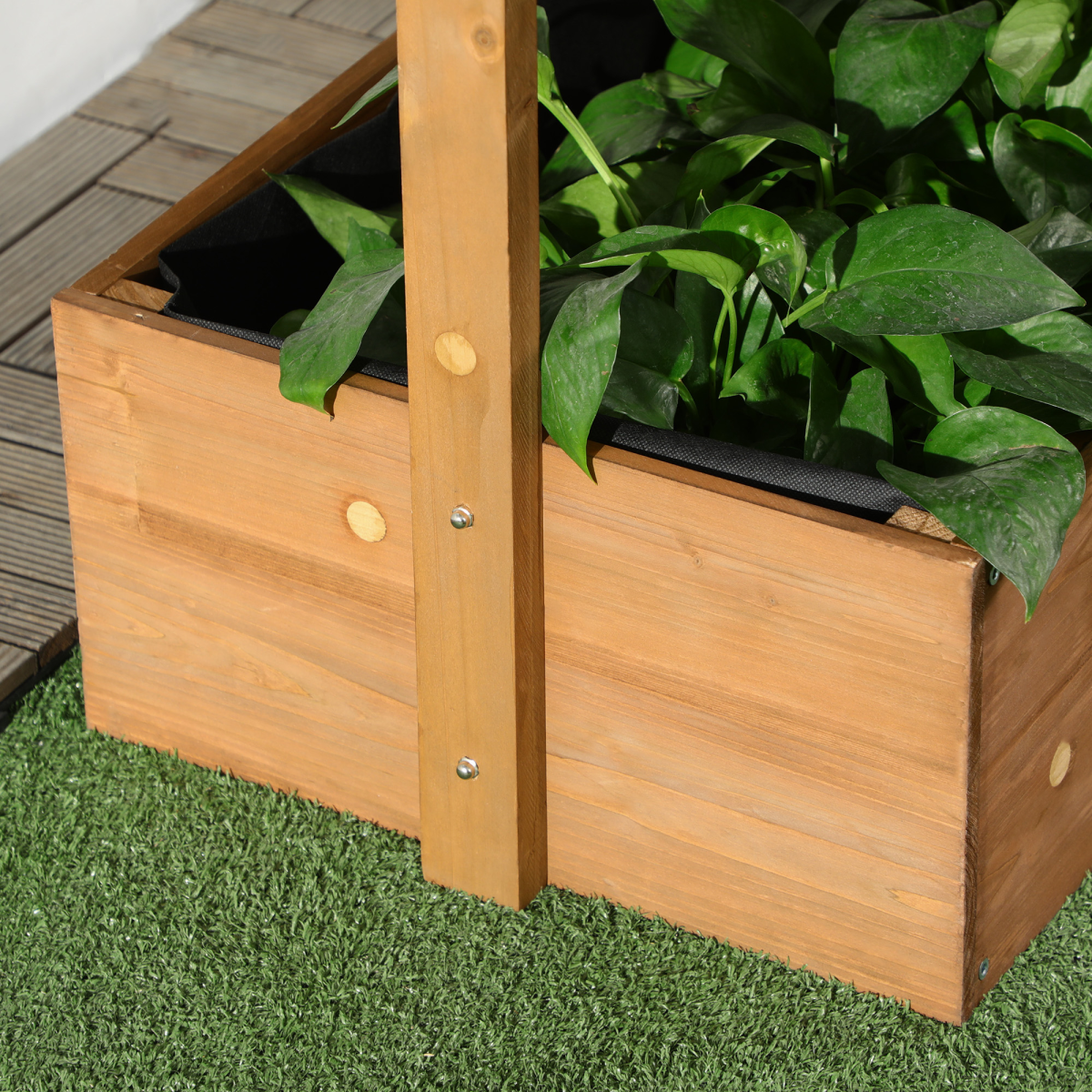 Outsunny Tiered Wooden Garden Bed - Vibrant 4-Box Plant Stand for Thriving Greens