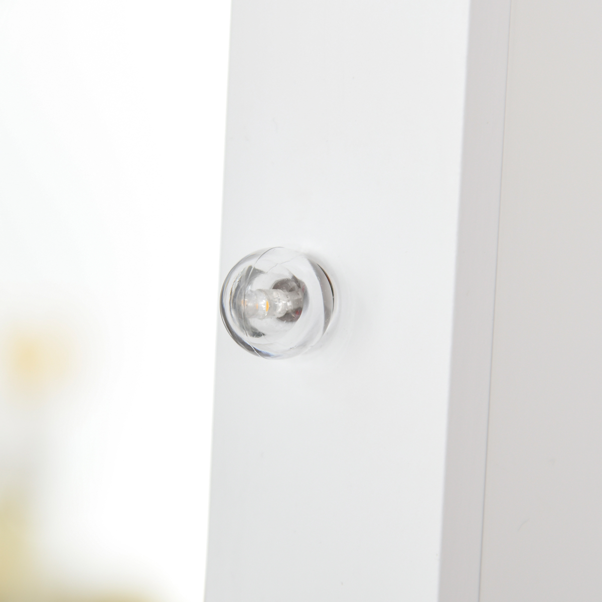 LED Mirrored Jewellery Cabinet, 36Lx30Wx136H cm-White