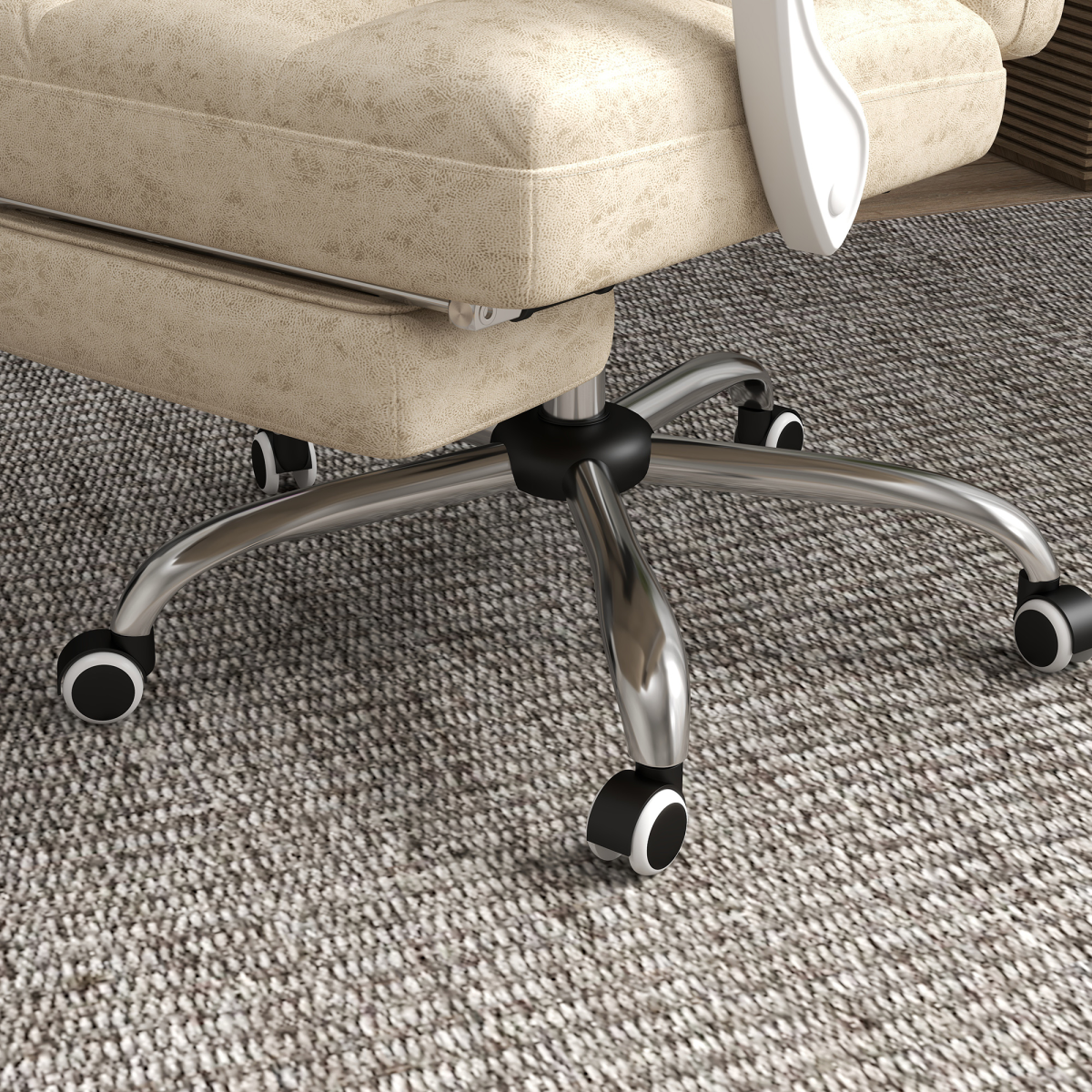 Vinsetto Microfibre Fabric Vibration Massage Office Chair for Home, Beige