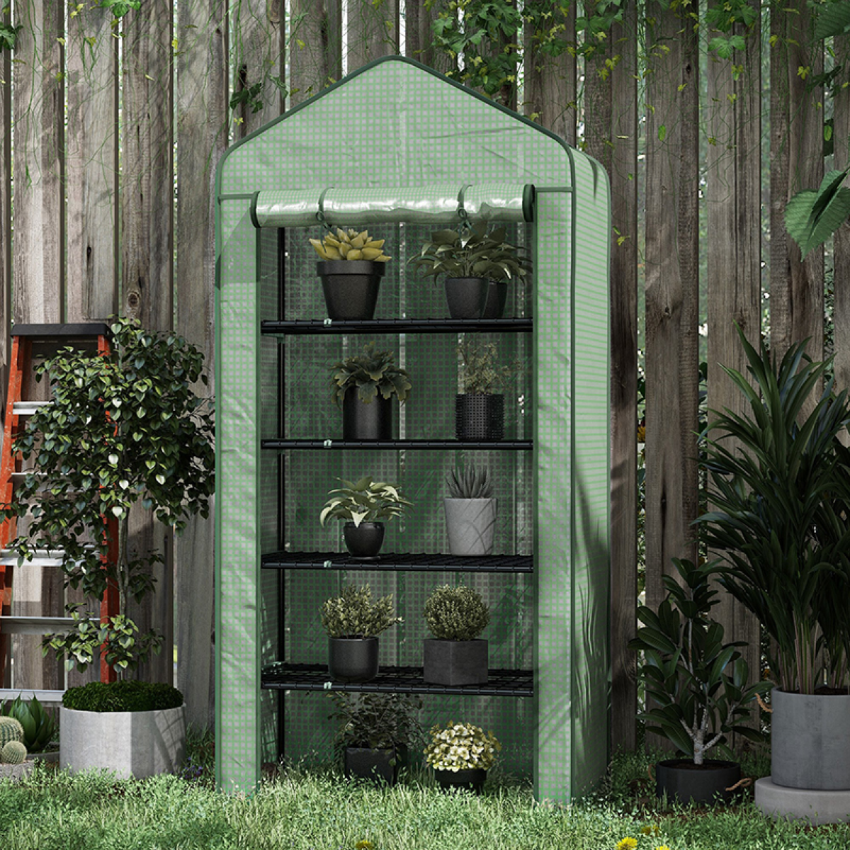 Outsunny 5-Tier Mini Greenhouse - Spacious, UV-Resistant Plant Sanctuary