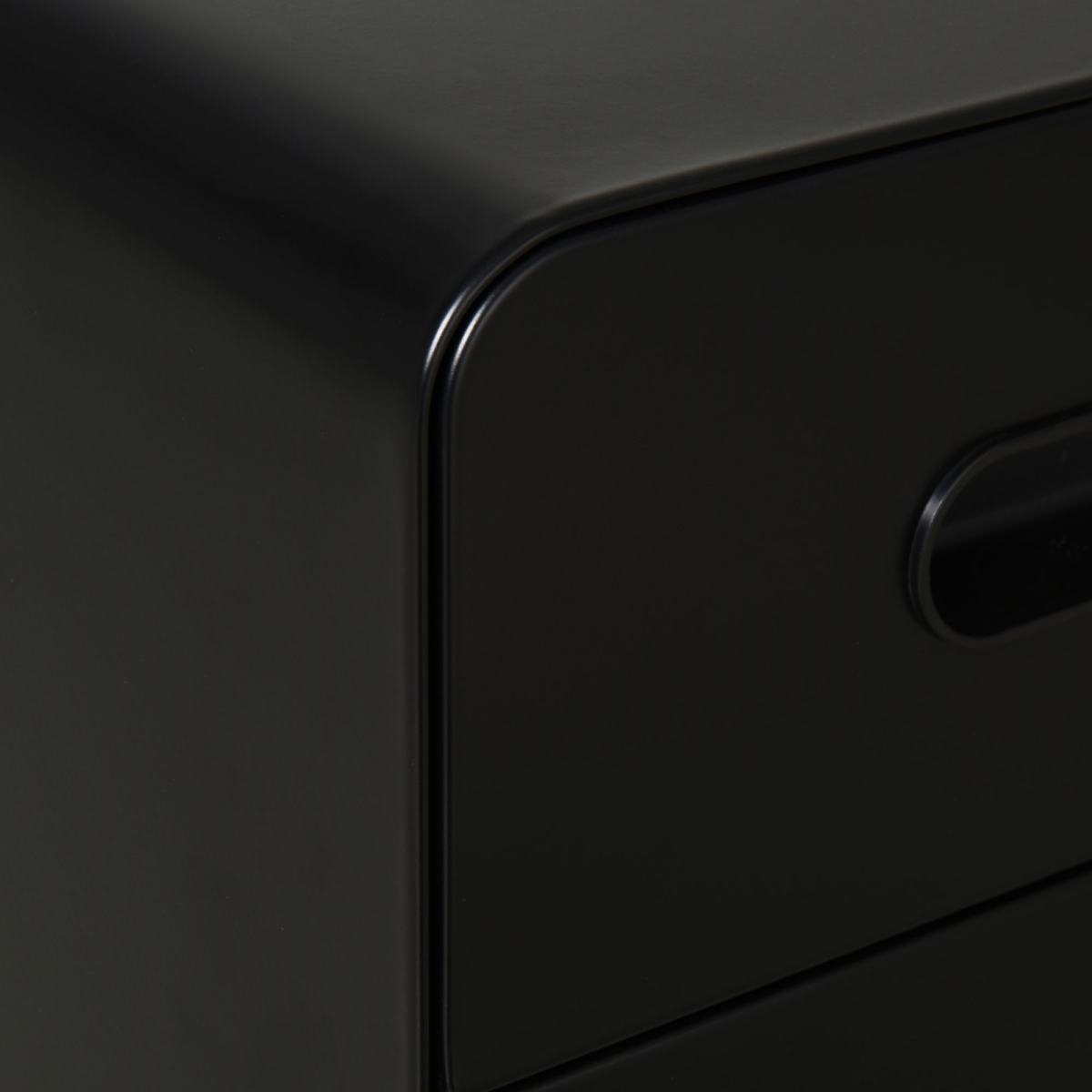 3 Draw Modern Steel Filing Cabinet w/ 4 Wheels Lock Pencil Box Black Vinsetto