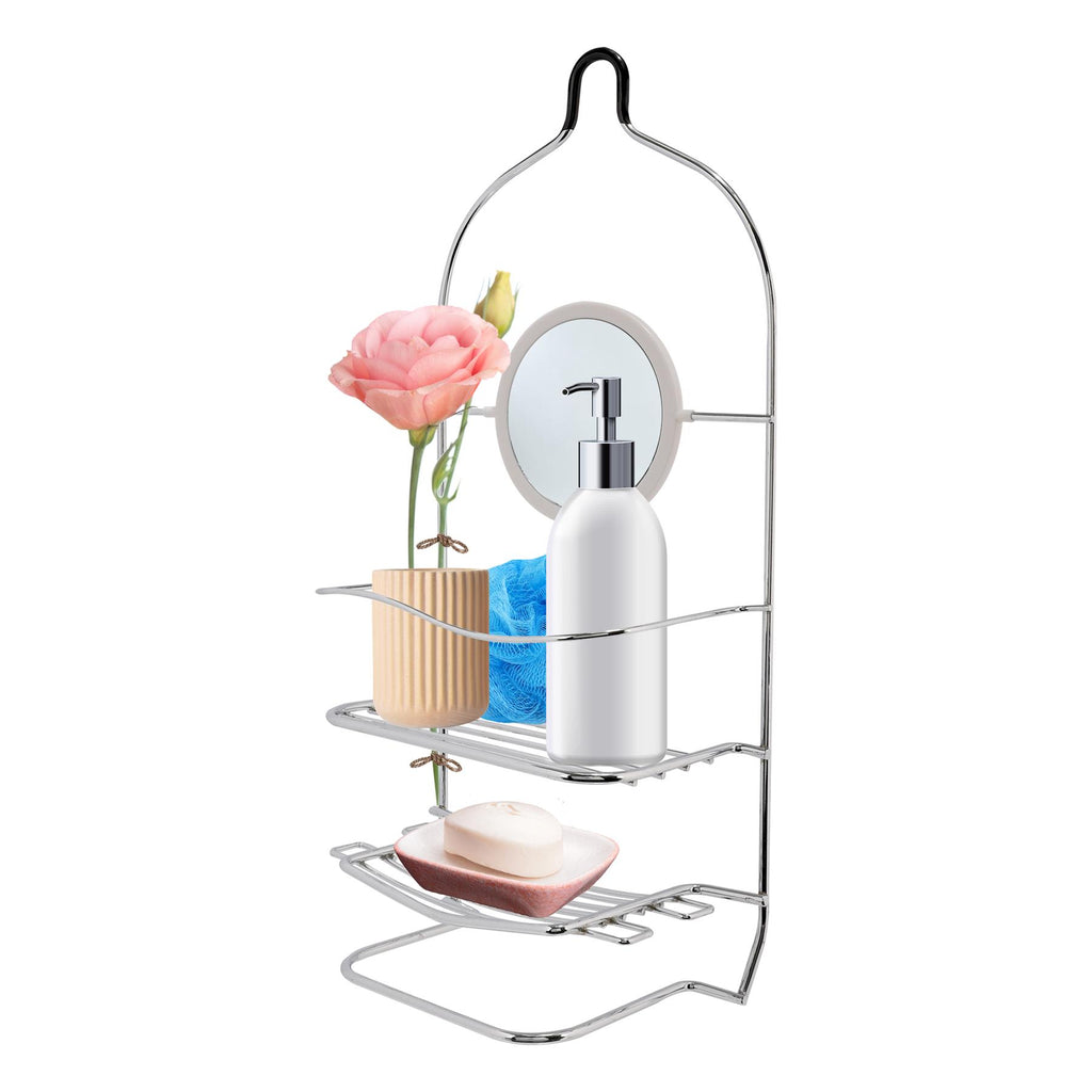 Chrome Bathroom Accessory Storage Trolley Shower Caddy Roll Holder Iron Wire
