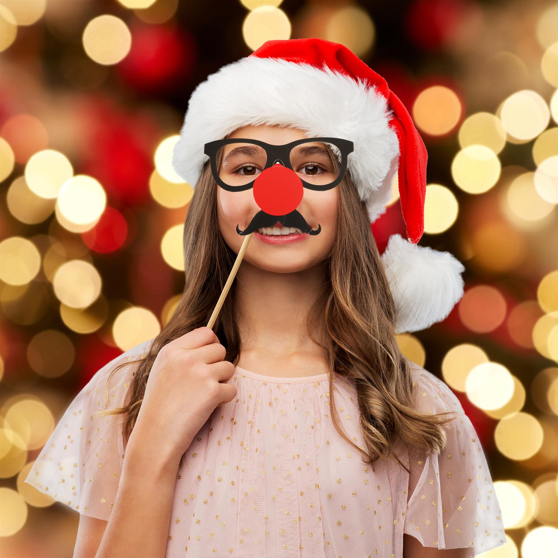 25pc Christmas Novelty Photo booth Selfie Frame & Props Photobooth