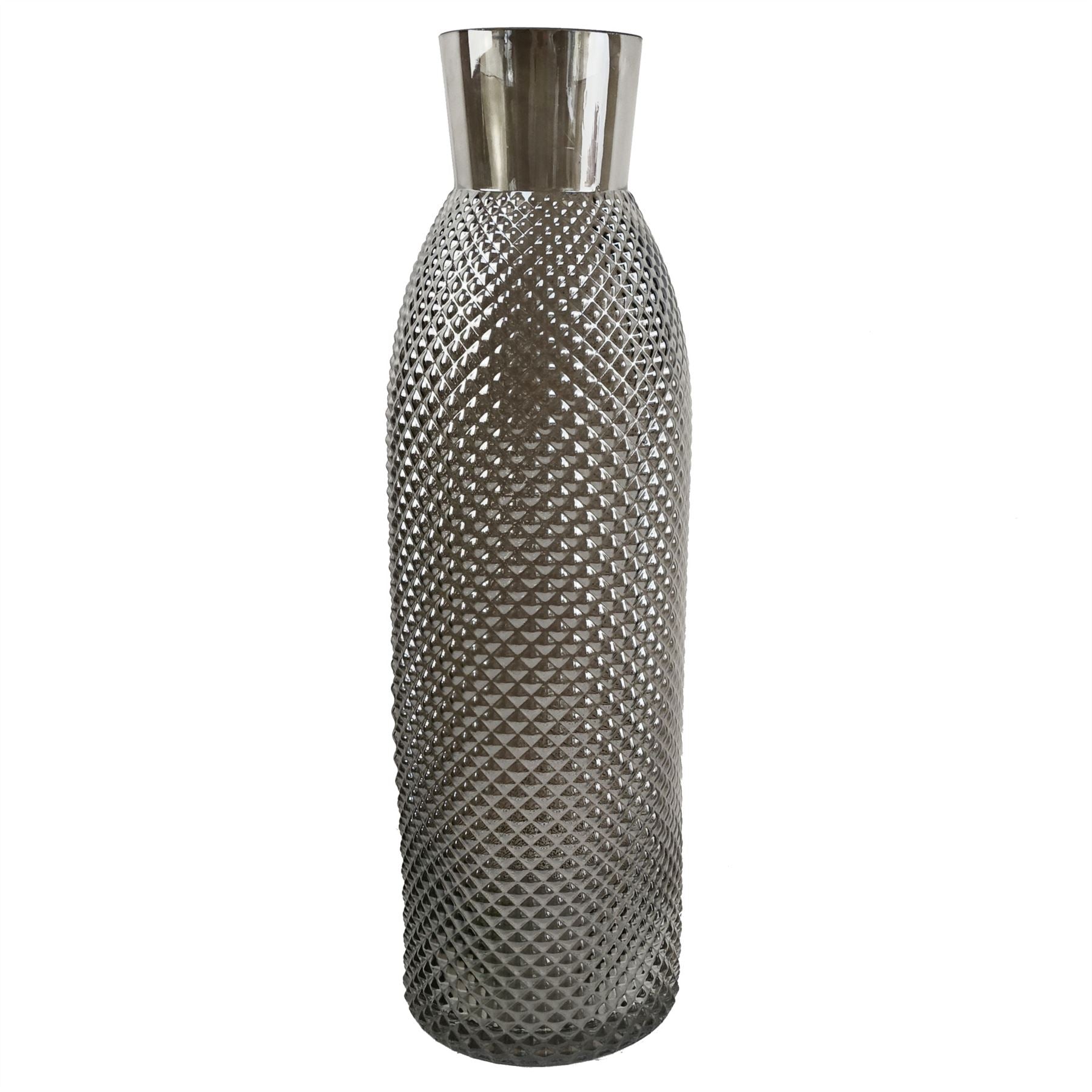 100cm White Lily and Fern Display Glass Vase