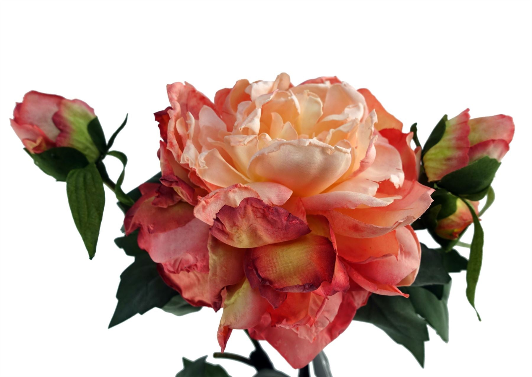6 x 60cm Peony Artificial Flower Pink - 6 flowers 18 buds