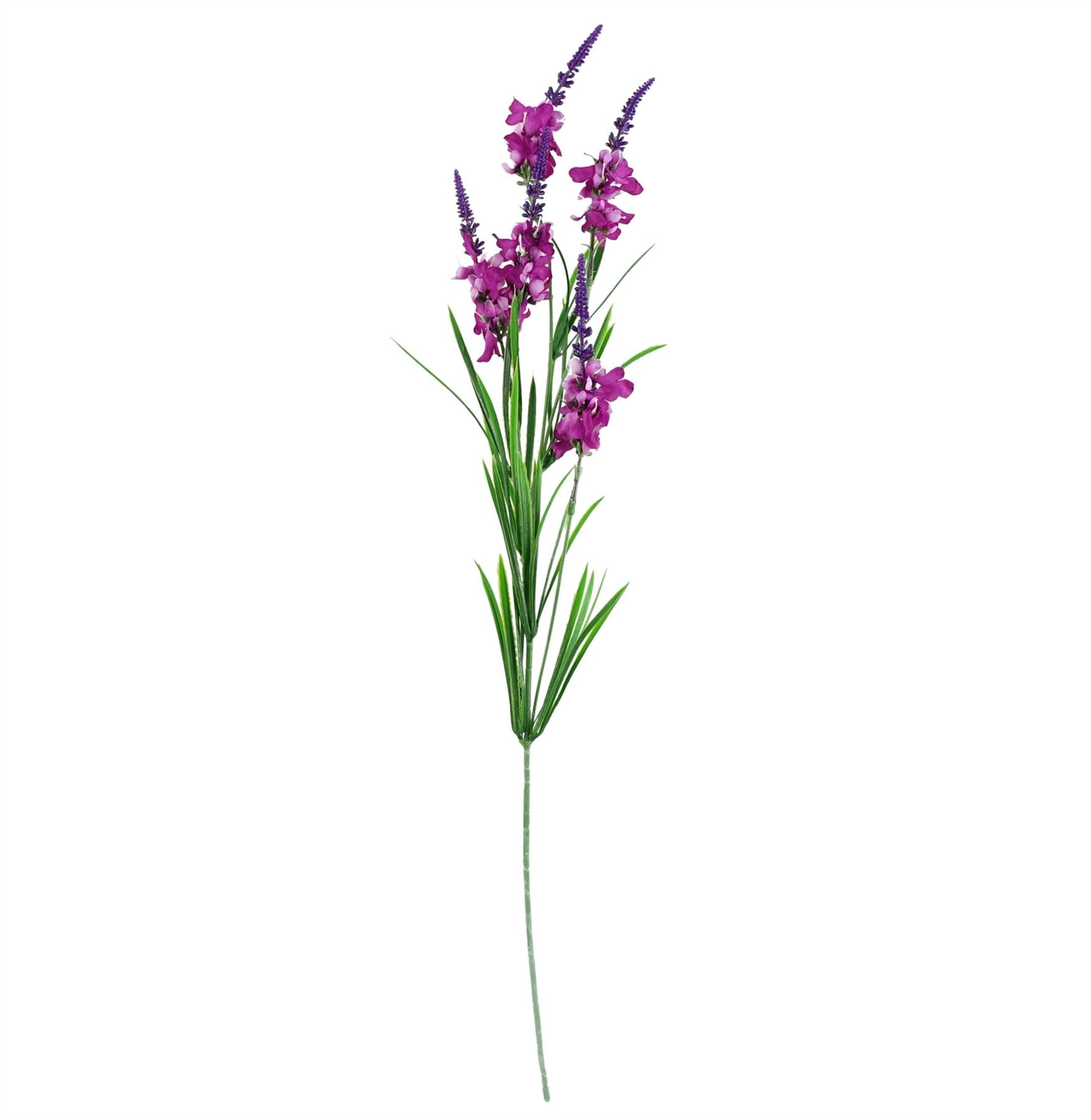 80cm Artificial Pink Carnation and Larkspur Glass Vase