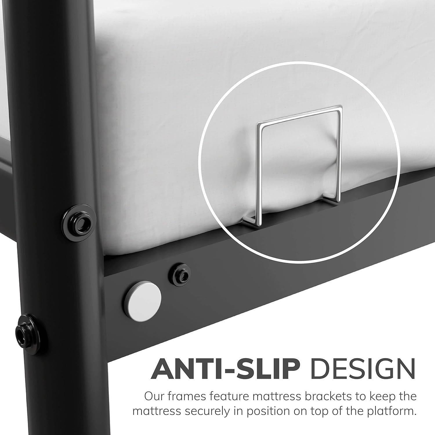 Extra Strong King metal bed in black powder coating