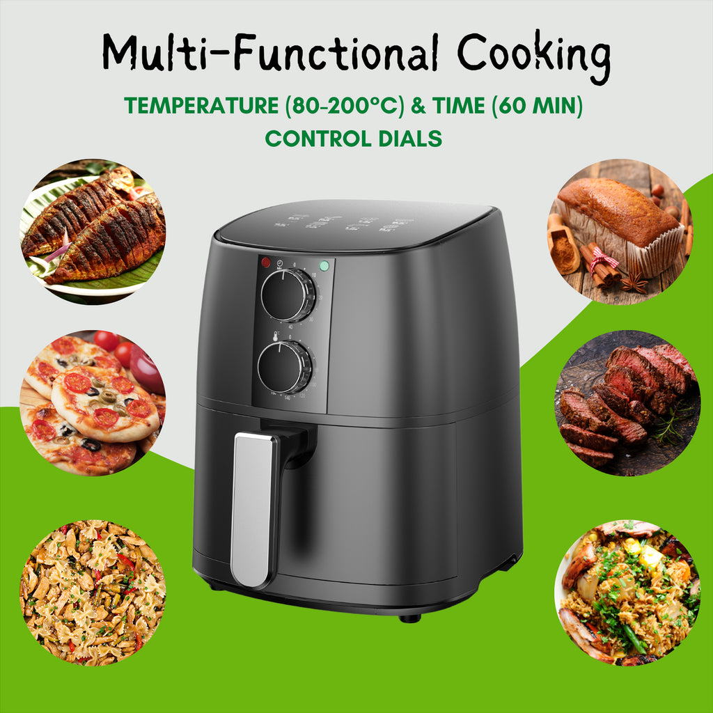 Domestic King 4L Air Fryer: Healthy Cooking Made Easy with Free Recipe Book!