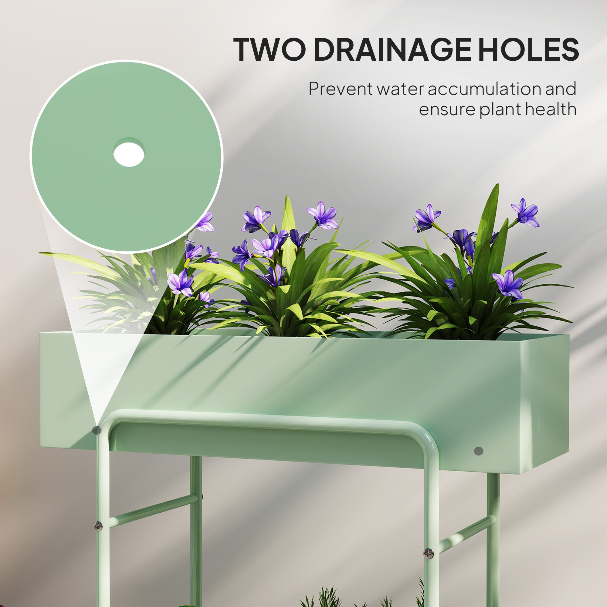 Elegant Green Metal Plant Stand - Two-Tier Design for Versatile Arrangements