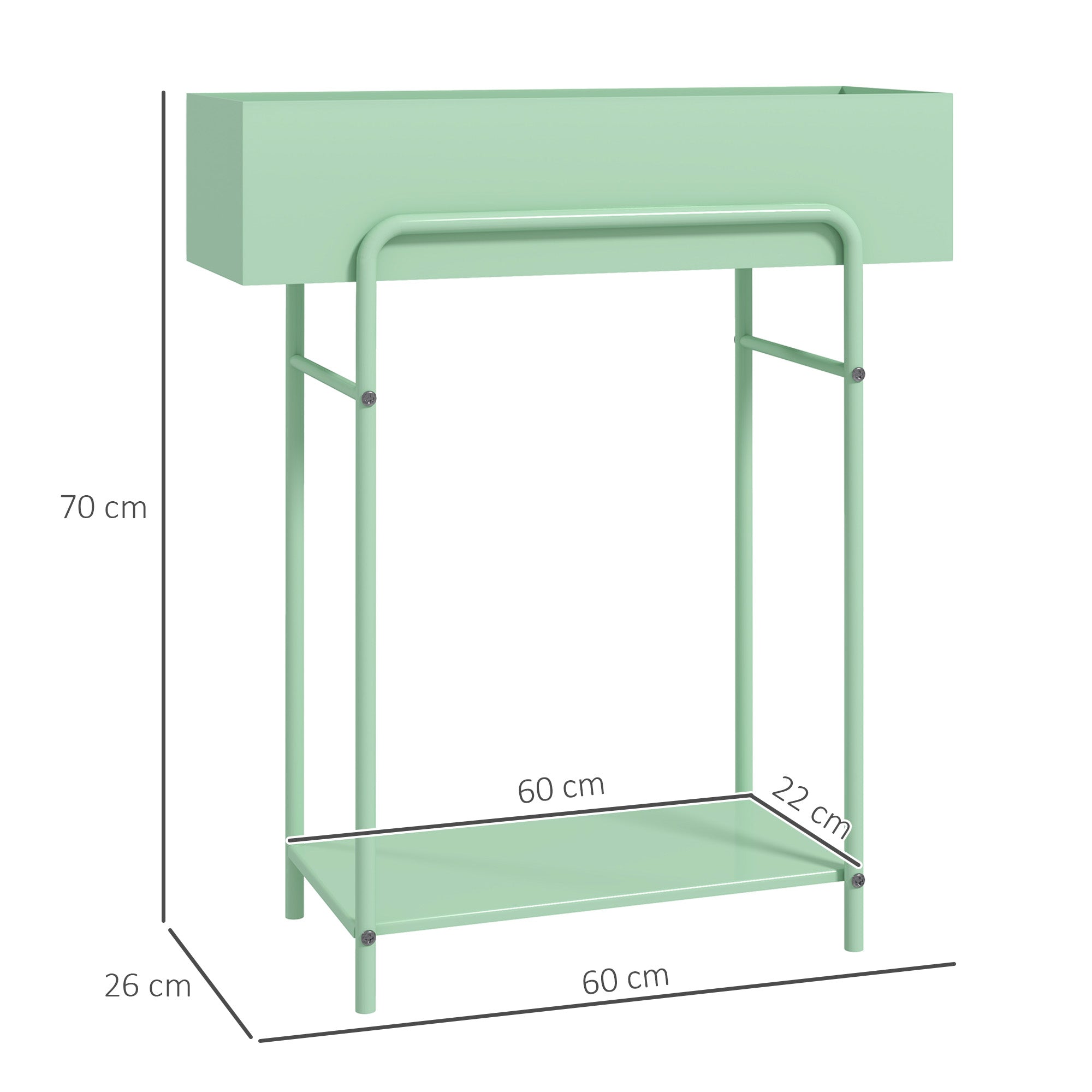 Elegant Green Metal Plant Stand - Two-Tier Design for Versatile Arrangements