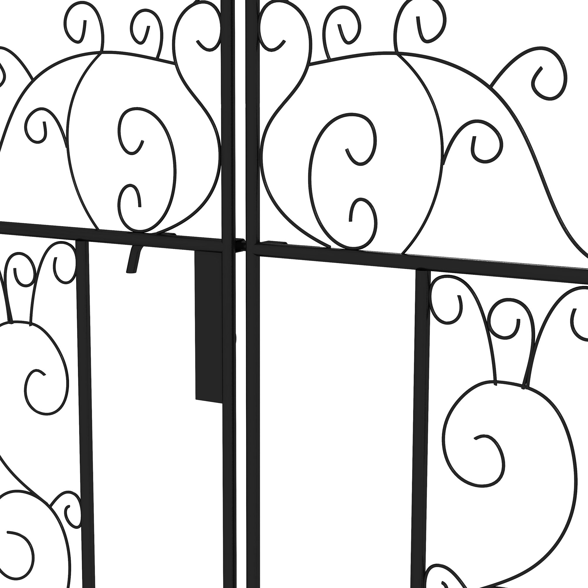 Outsunny Metal Garden Arch with Double Gate, Garden Arbor Climbing Plants