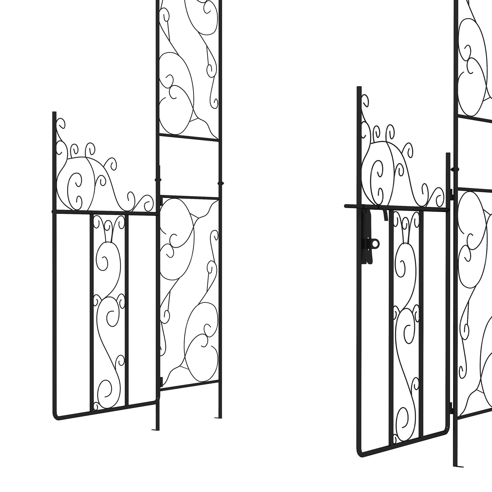 Outsunny Metal Garden Arch with Double Gate, Garden Arbor Climbing Plants