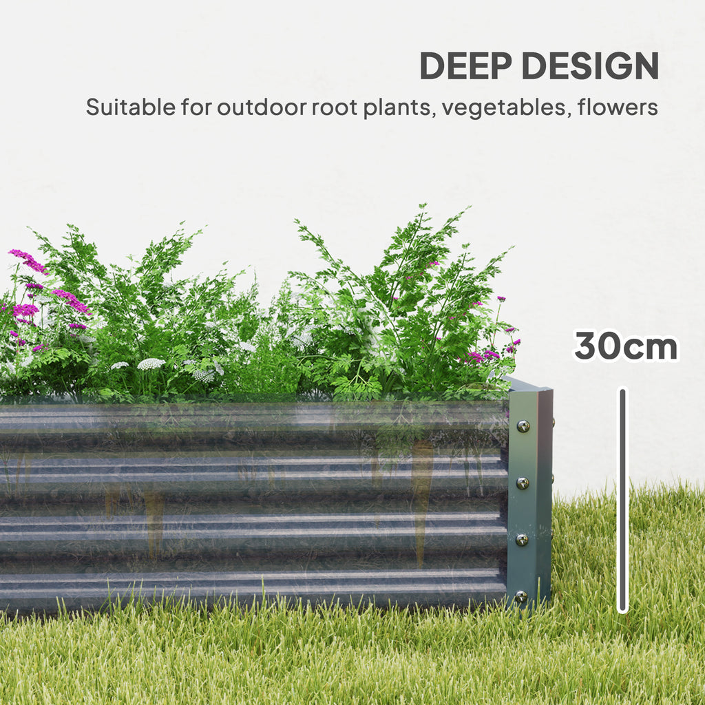 Outsunny Galvanised Raised Garden Bed - Durable, Spacious, and Weather-Resistant