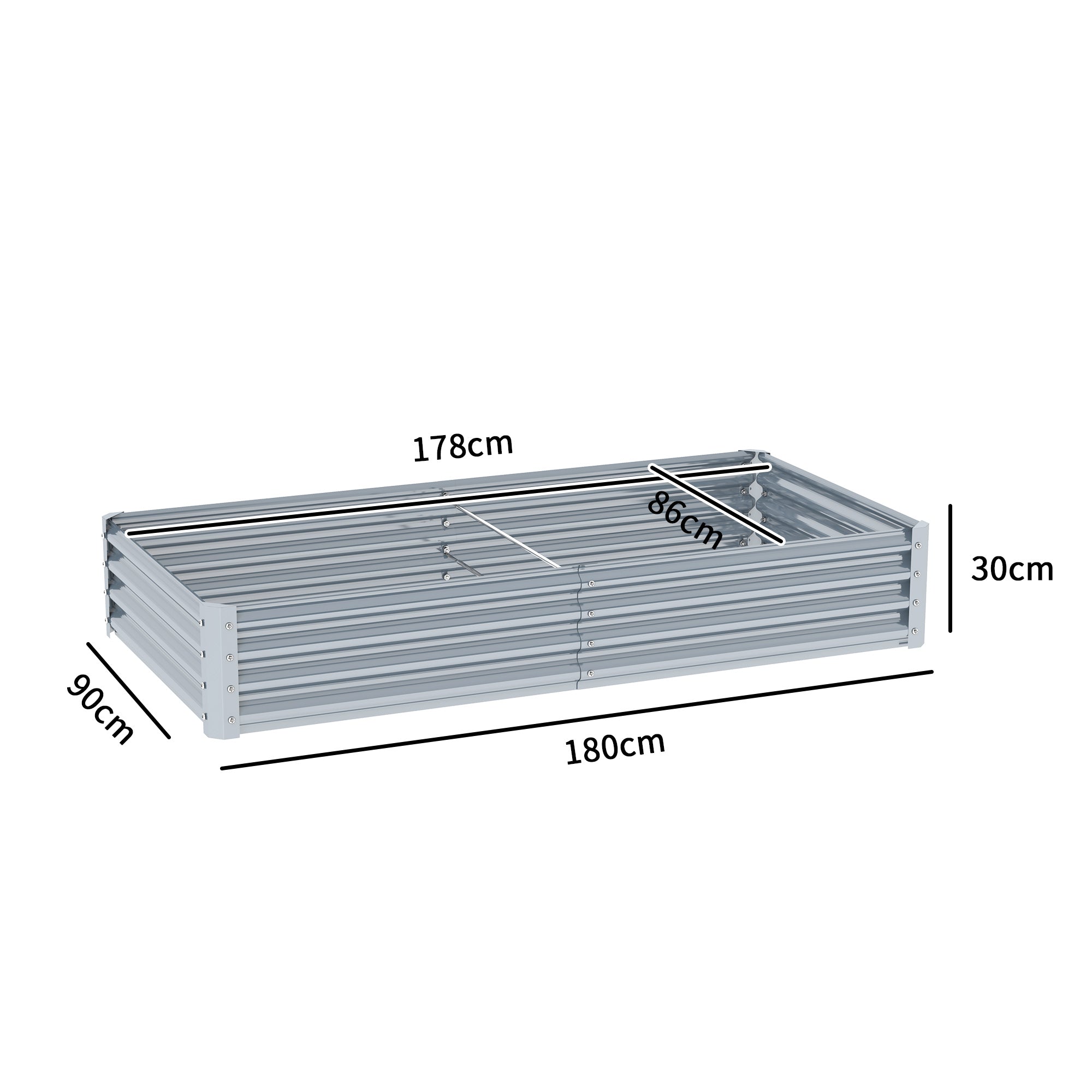 Outsunny Galvanised Raised Garden Bed - Durable, Spacious, and Weather-Resistant