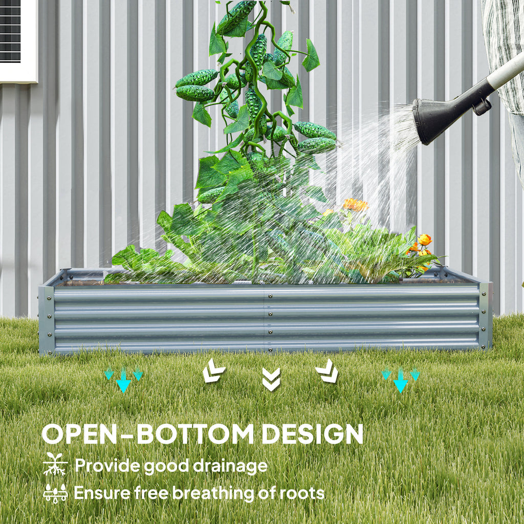 Outsunny Galvanised Raised Garden Bed - Durable, Spacious, and Weather-Resistant