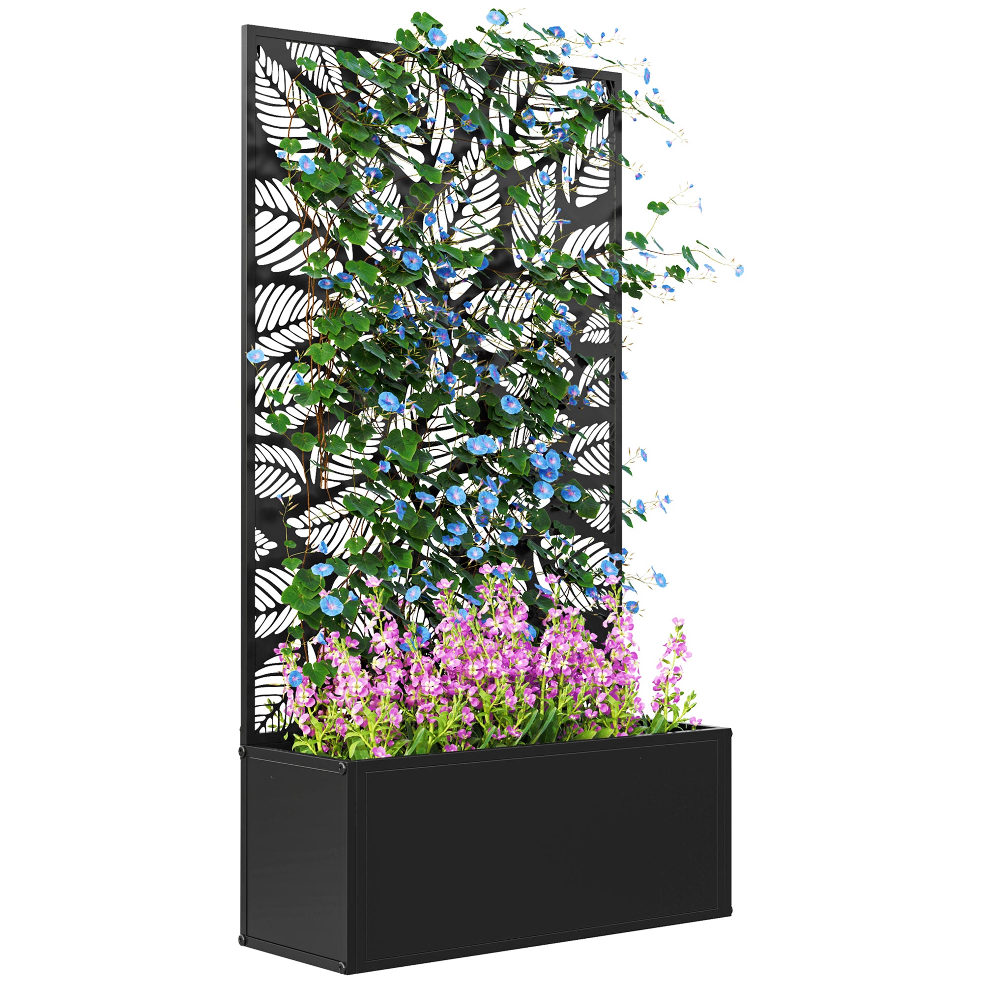 Outsunny Metal Elevated Garden Bed & Trellis – Perfect for Climbing Vines!