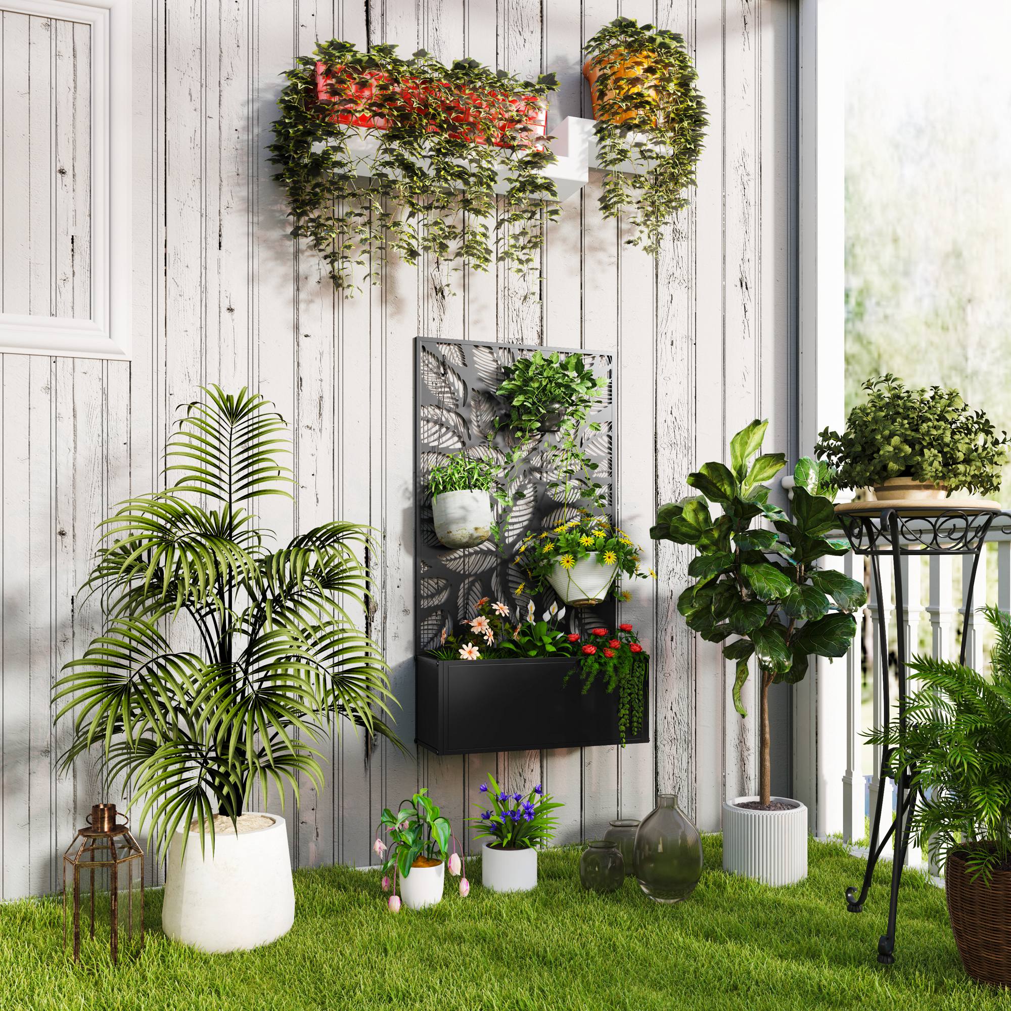 Outsunny Metal Elevated Garden Bed & Trellis – Perfect for Climbing Vines!