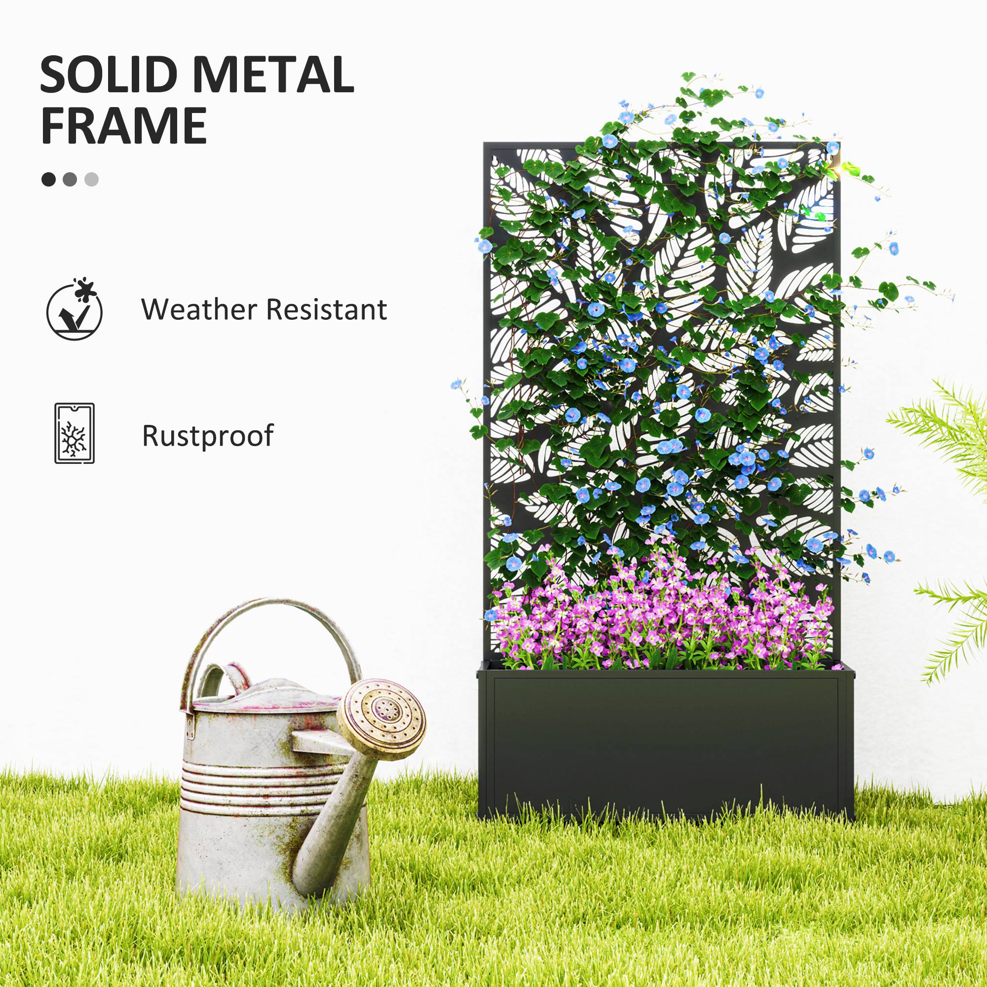 Outsunny Metal Elevated Garden Bed & Trellis – Perfect for Climbing Vines!