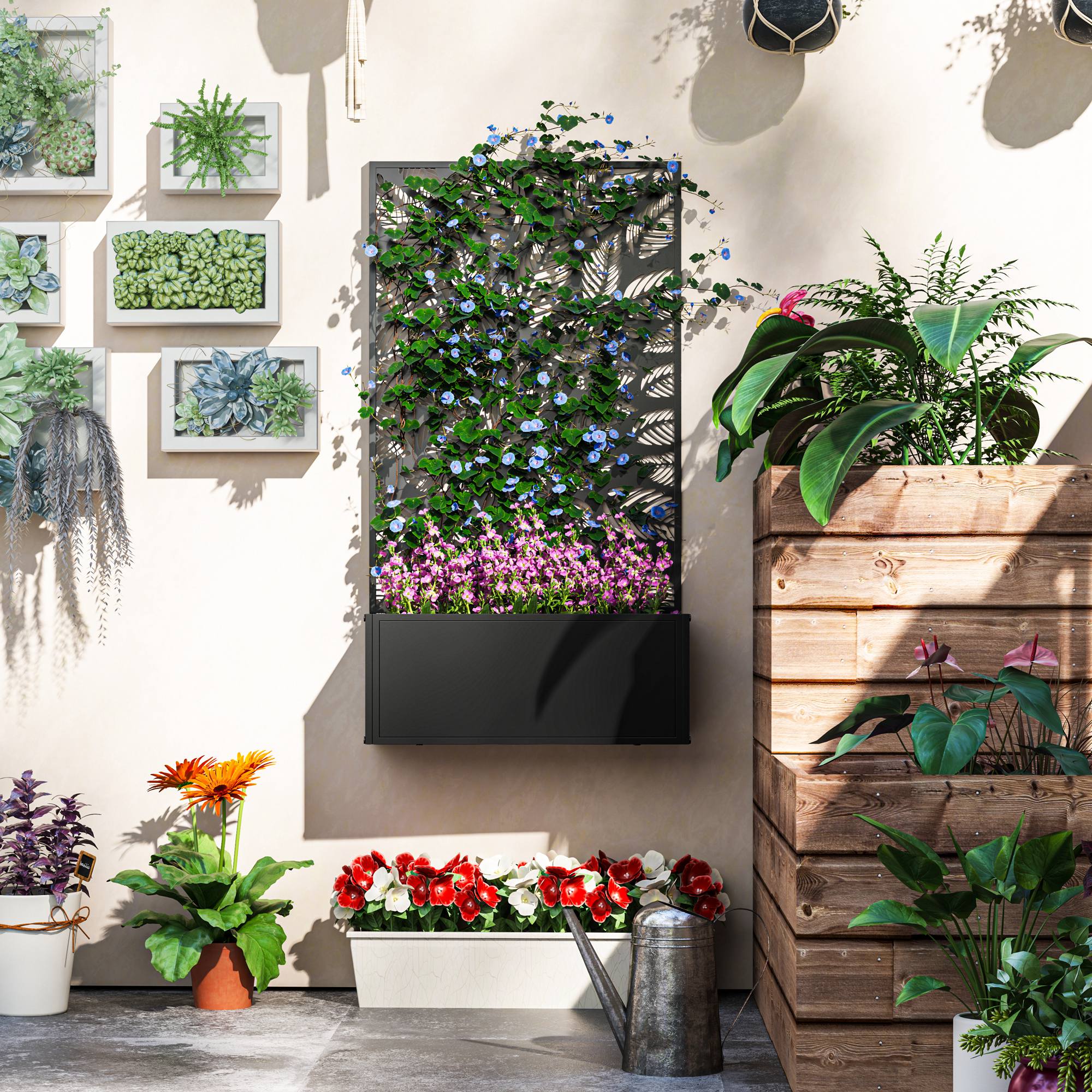 Outsunny Metal Elevated Garden Bed & Trellis – Perfect for Climbing Vines!