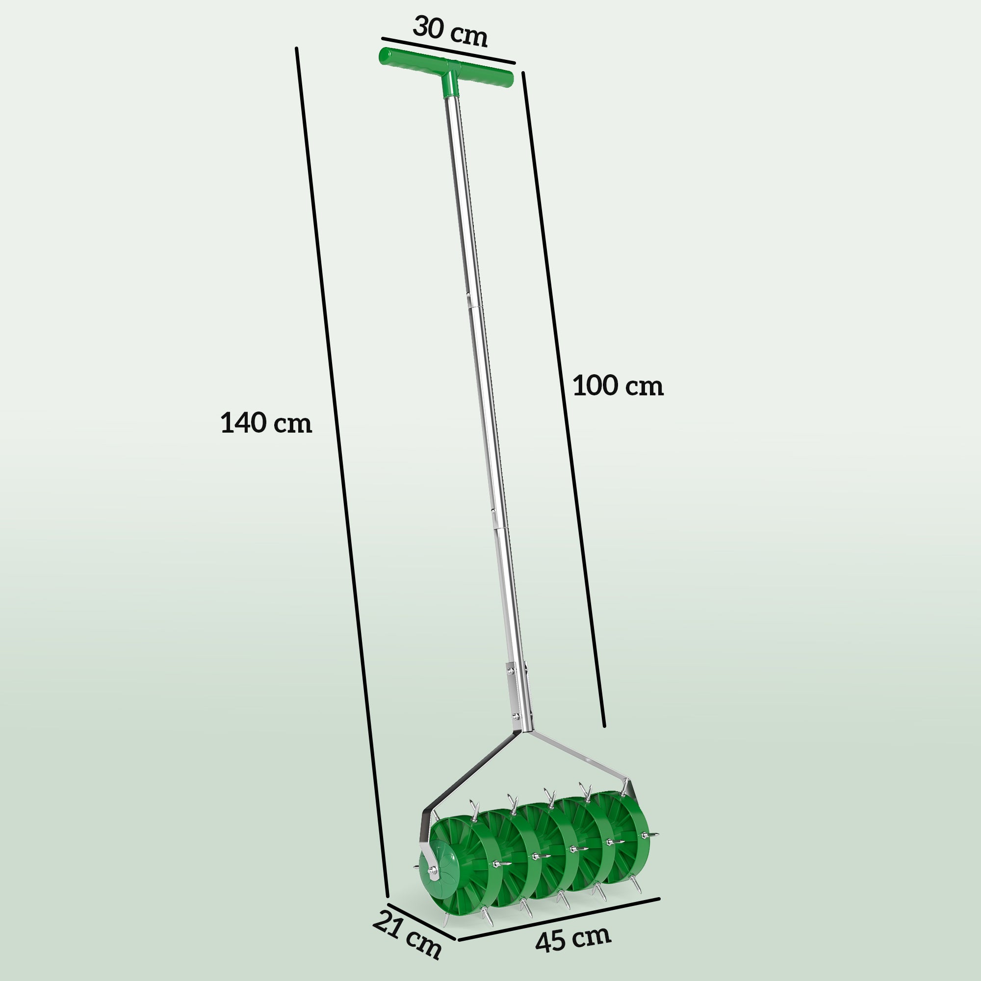Outsunny 150mm Grass Spike Roller - Premium Lawn Aerator with T-bar Grip