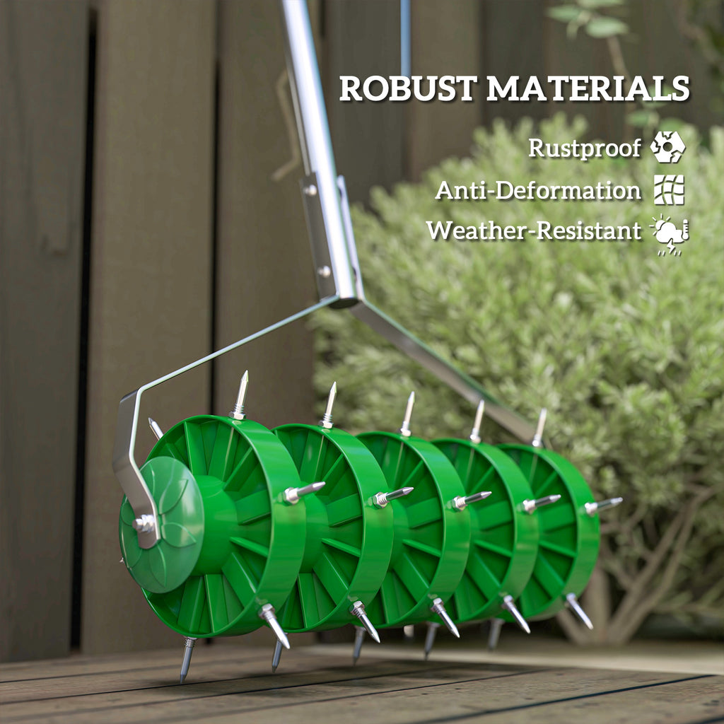 Outsunny 150mm Grass Spike Roller - Premium Lawn Aerator with T-bar Grip