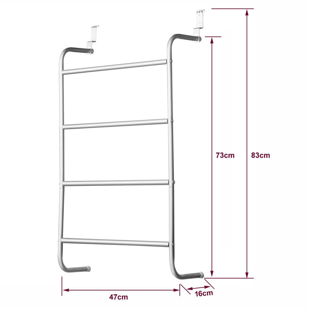 4 Tier Over Door Bar in Silver Powder Coating