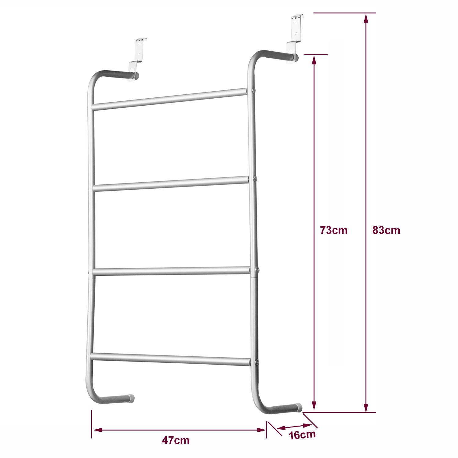 4 Tier Over Door Bar in Silver Powder Coating