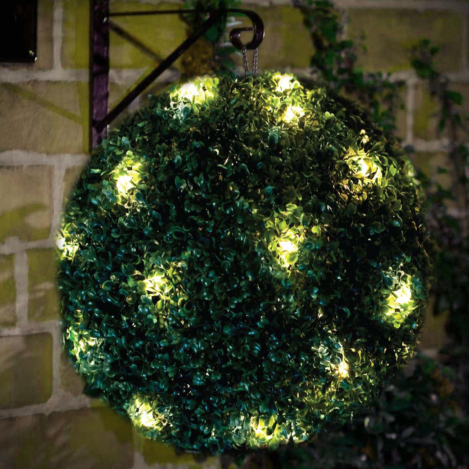 2X 28cm Solar Topiary Ball GREEN