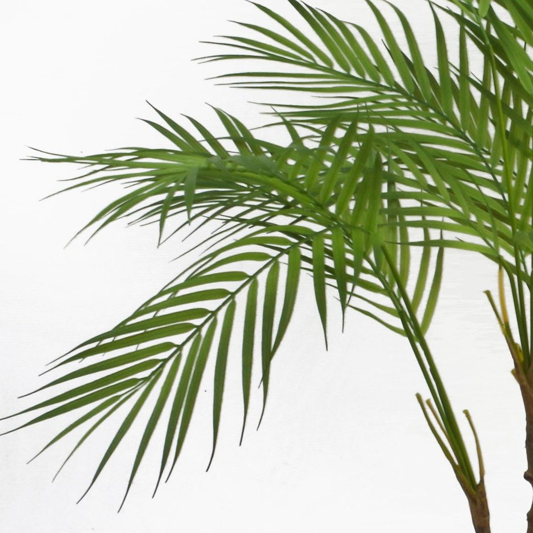 90cm Artificial Areca Palm Plant Twisted Detail Trunk with Silver Metal Plater