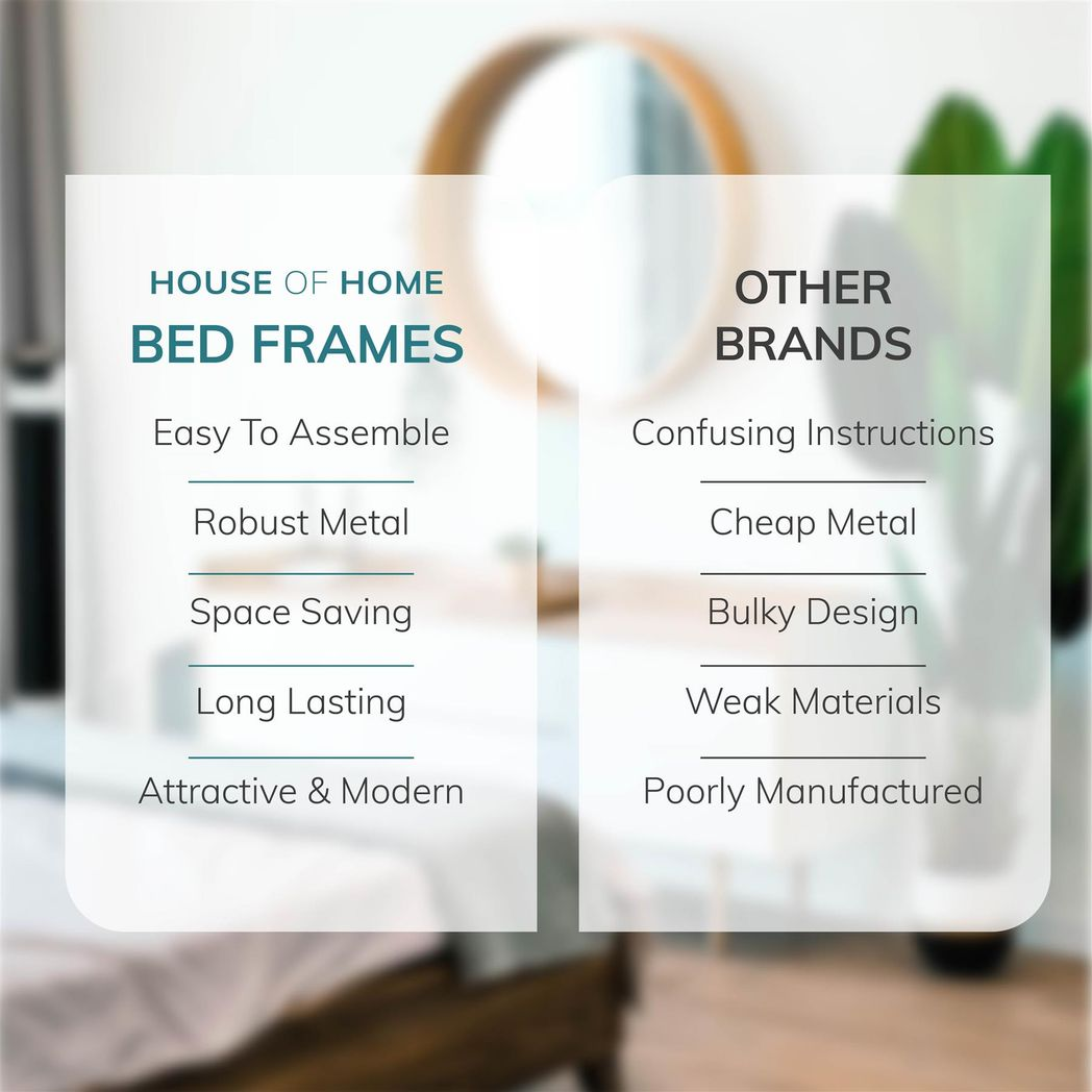 Single Metal Bed Frame Square Tube - Improved