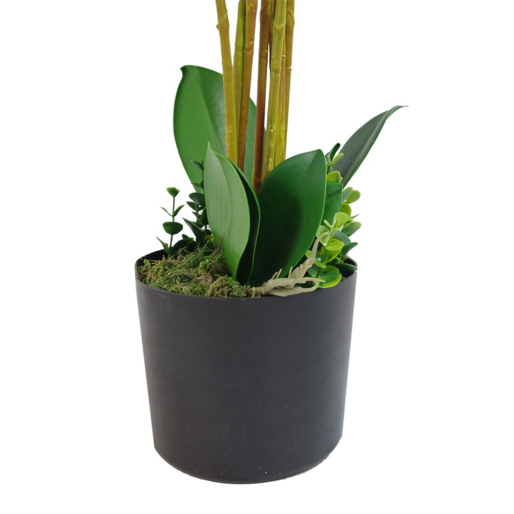 85cm Artificial Deluxe Bush Orchid White