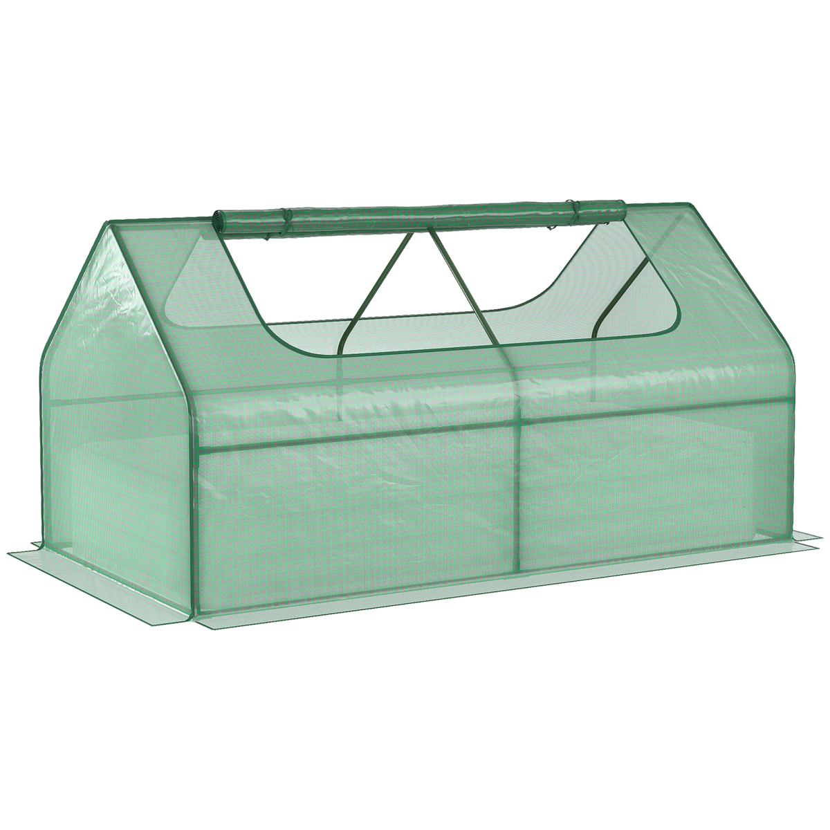 Outsunny Dual-Use Raised Garden Bed with Greenhouse & Large Viewing Window