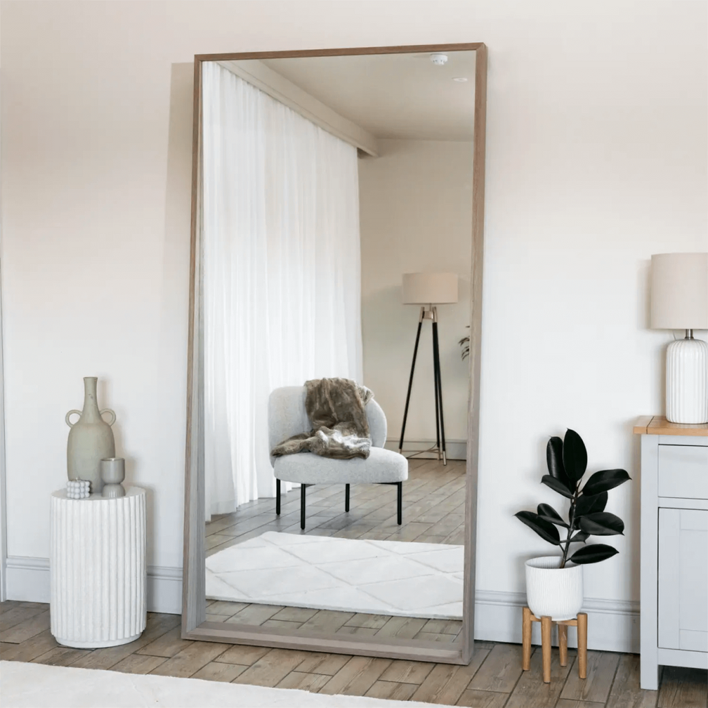 Hanaka Full-Length Walnut Leaner Mirror – Timeless Elegance & Versatile Style