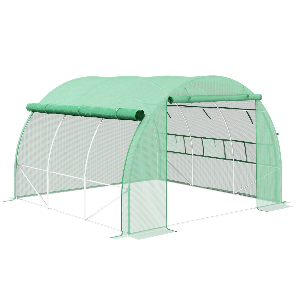 3 x 3 x 2 m Polytunnel Greenhouse Pollytunnel Tent w/ Steel Frame Green