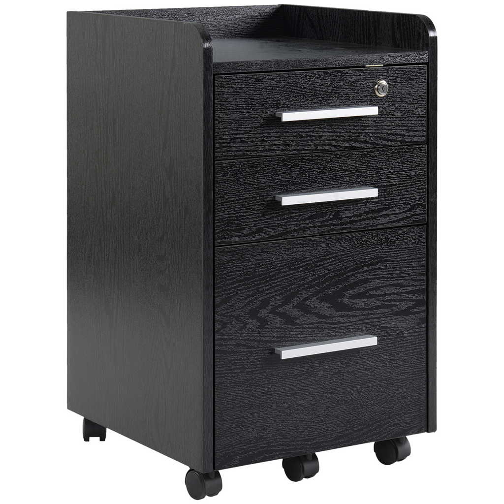 Compact Office Storage Cart with Wheels - Secure & Stylish Design