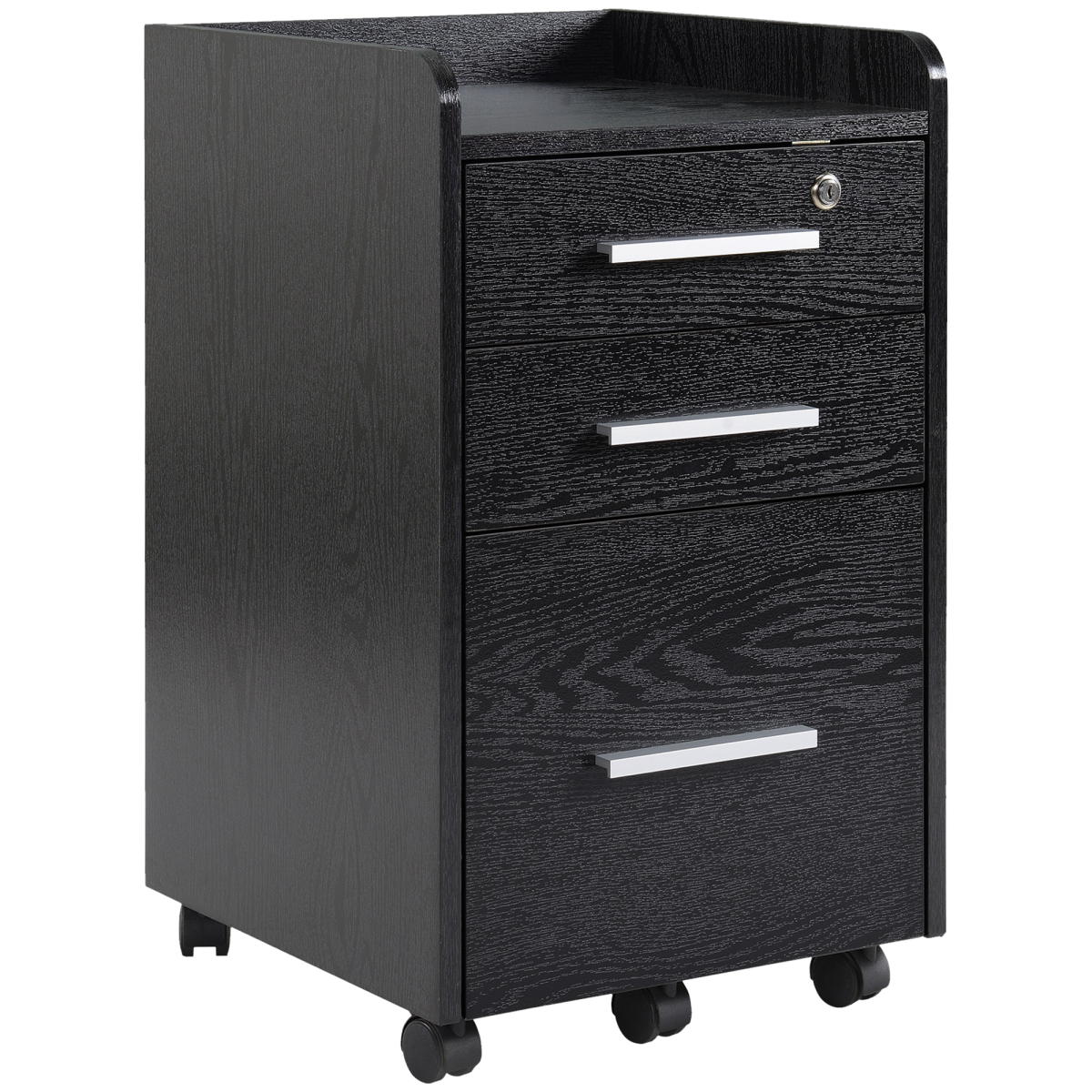 Compact Office Storage Cart with Wheels - Secure & Stylish Design