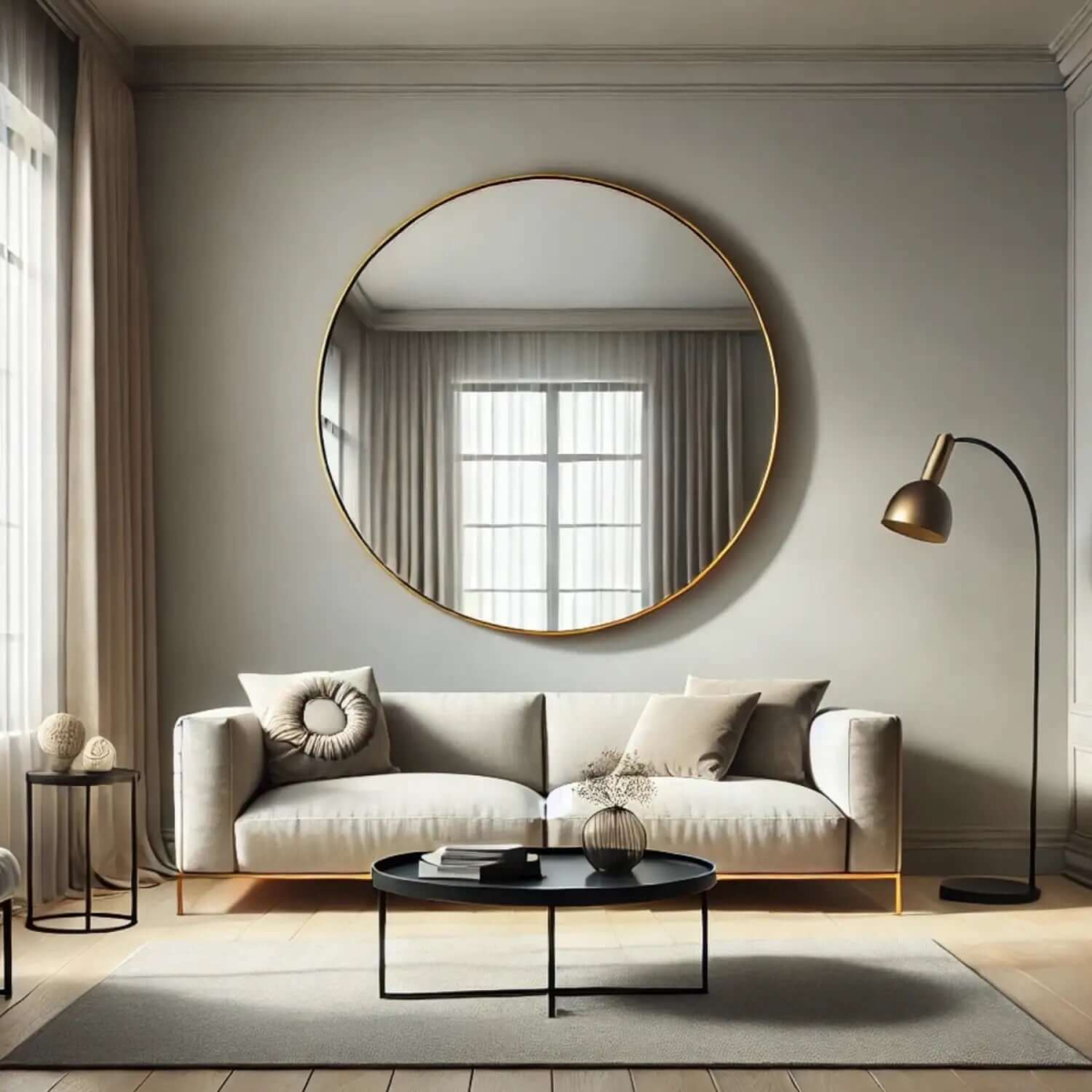 Rei Extra Large Round Gold Metal Circle Mirror - 120cm Timeless Elegance