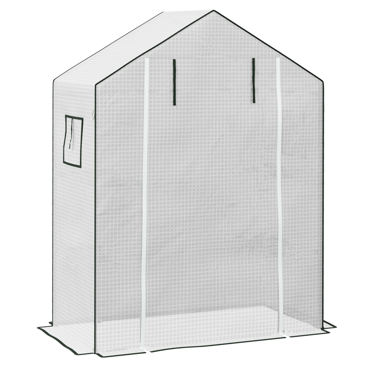 Outsunny PE Greenhouse Cover Replacement with Door and Mesh Windows, White