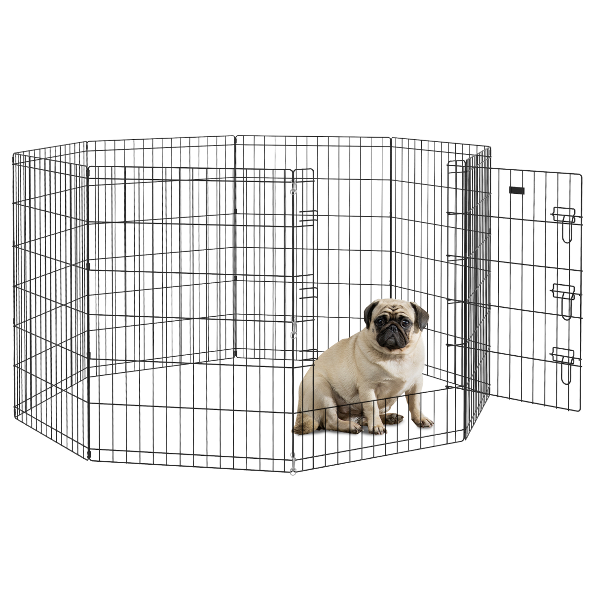 PawHut 8-Panel DIY Dog Pen with Door for Indoor/Outdoor Use, 91cm High