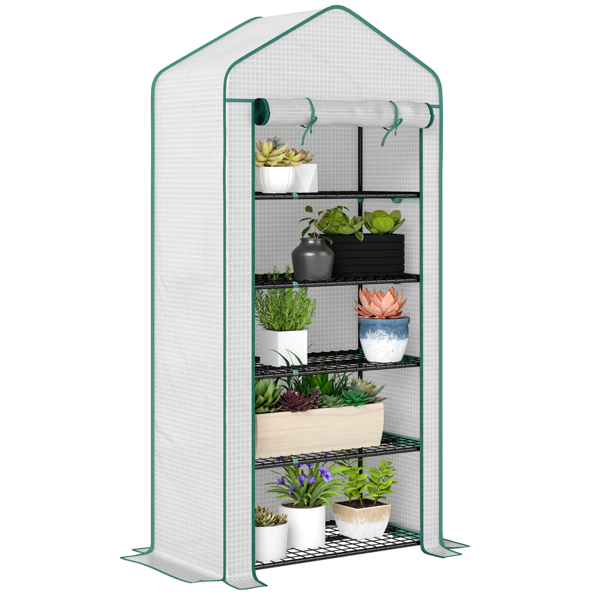 Outsunny 5-Tier Mini Greenhouse: Spacious, Durable, and UV-Resistant!