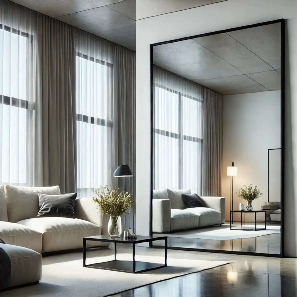 Takara Luxe Black Metal Rectangle Mirror - 200cm x 120cm for Chic Spaces
