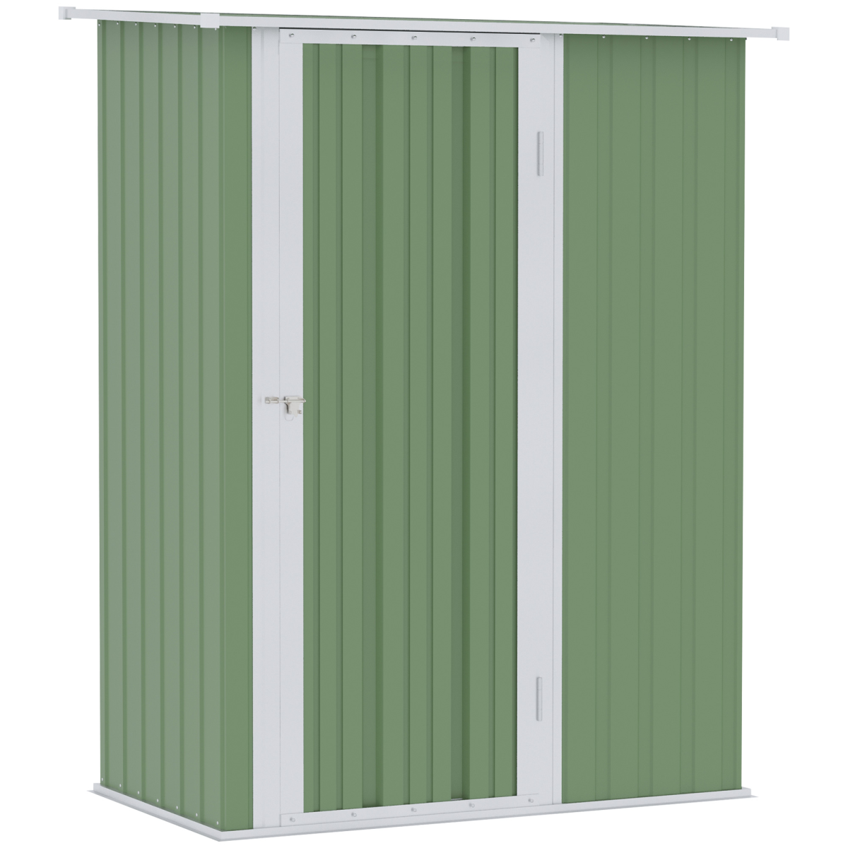 Garden Storage Shed, Sloped Roof, Lockable Door Green, 142x84x189cm
