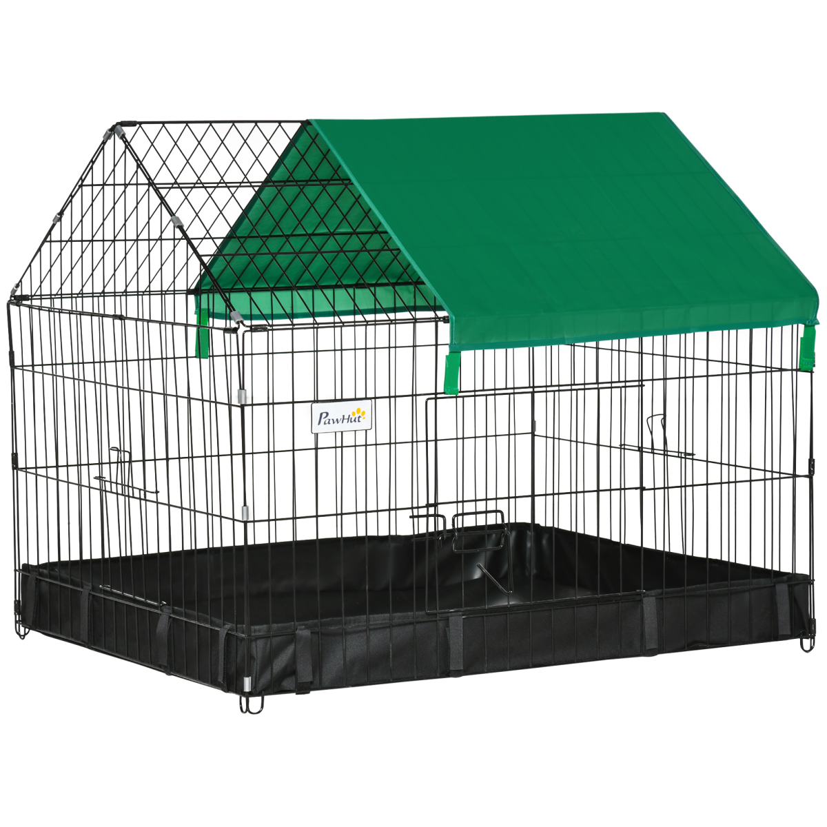 Rabbit Cage Guinea Pig Small Animal Playpen Water Proof Roof Pawhut