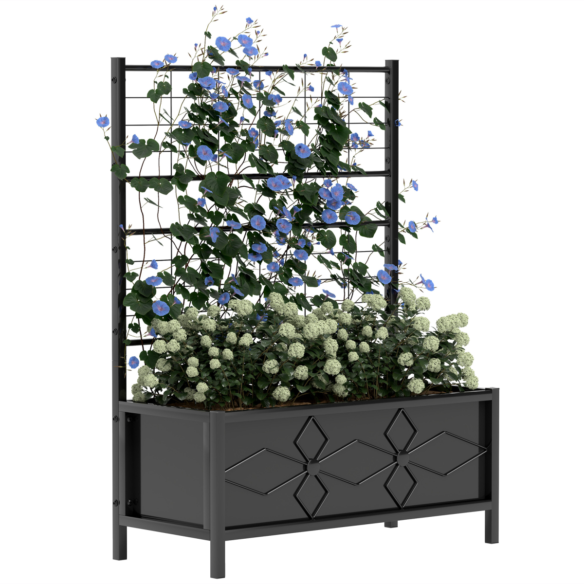 Outsunny Steel Raised Garden Bed with Trellis - Perfect for Climbing Plants!
