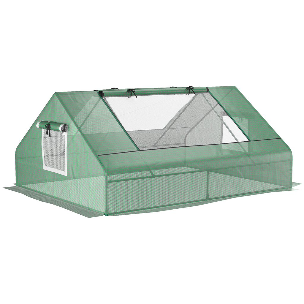 180 x 140 x 80cm Mini Portable Greenhouse with Zipped Windows and Door, Green