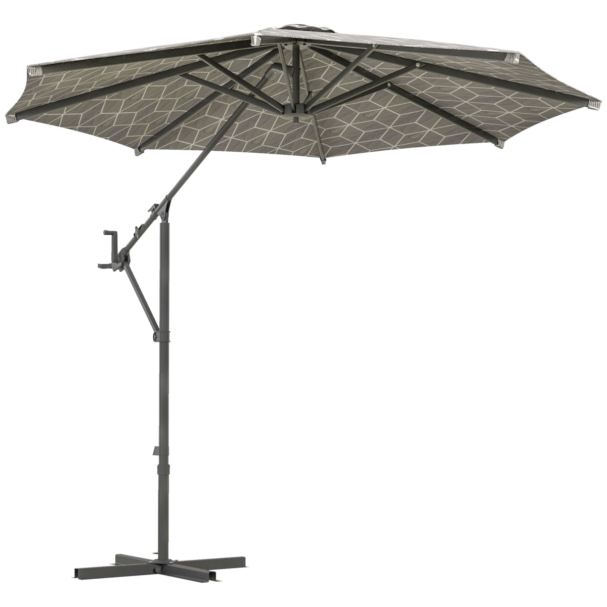 Outsunny 2-in-1 Cantilever Parasol and Market Parasol with 360� Rotation