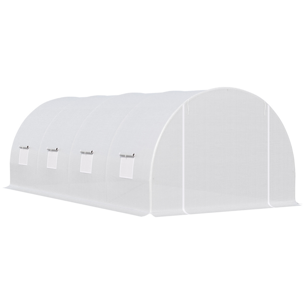 Outsunny 6 x 3 x 2 m Polytunnel Greenhouse w/ Zippered Door and 8 Windows