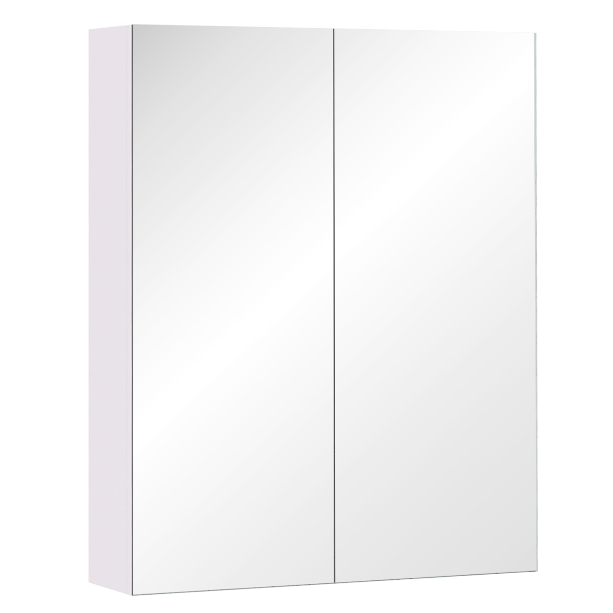 HOMCOM 60x75cm Mirror Cabinet Wall Mount Storage Organizer Door Adjustable